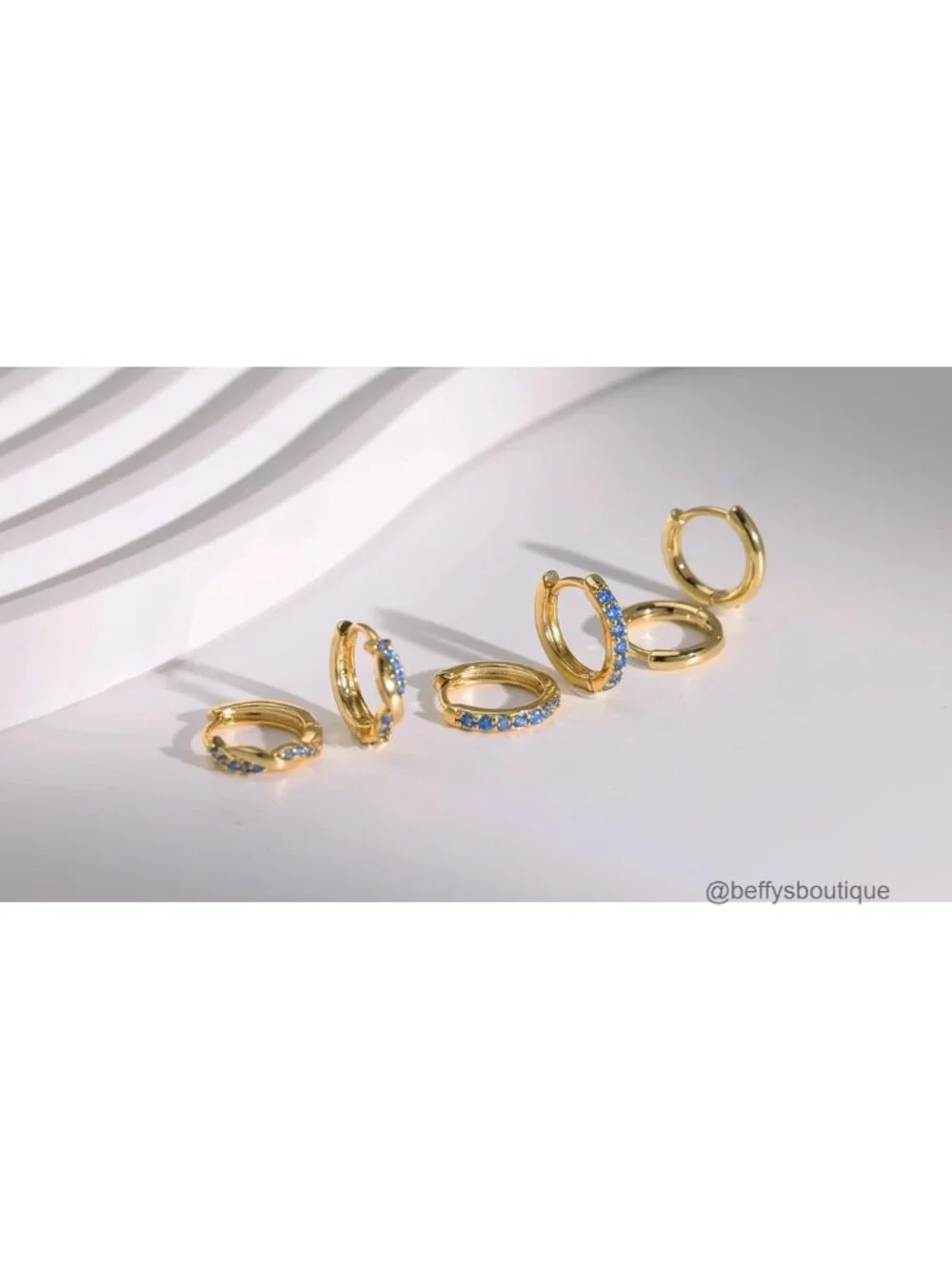3 Pairs 18K Gold Plated Huggie Hoop Earrings with 925 Sterling Silver Posts